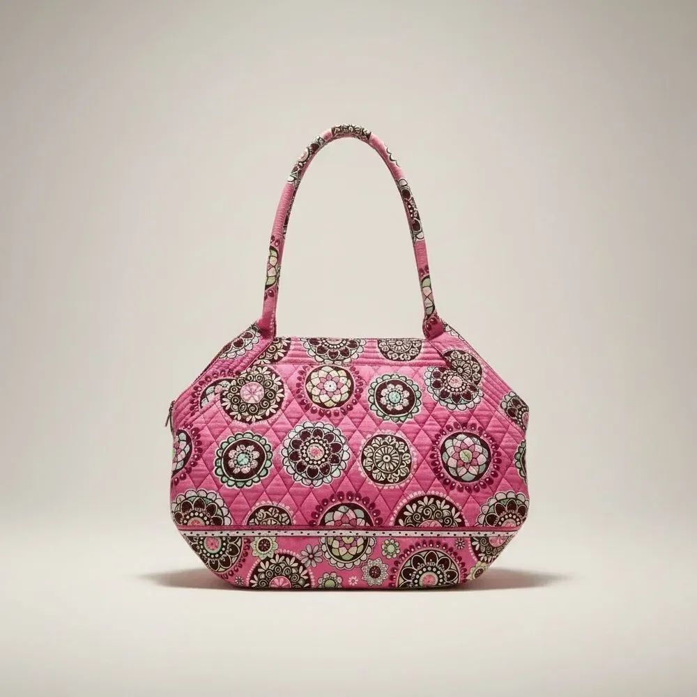 Vera Bradley Rolled Strap Shoulder Bag Cupcake Pink